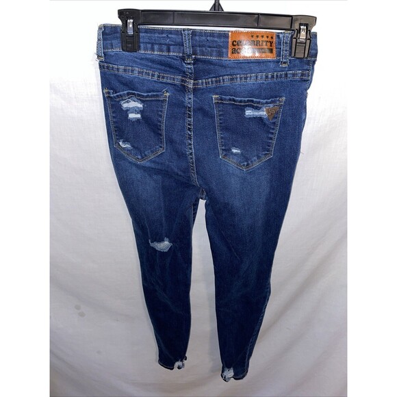 Celebrity Ace Women’s Distressed Skinny Jeans Size 3 Blue Button Fly Western - Picture 8 of 12